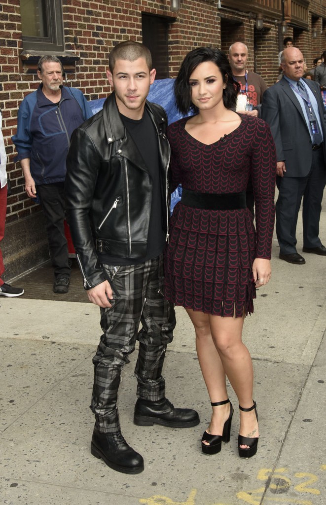 Demi Lovato and Nick Jonas at Colbert Show