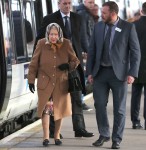 Queen Elizabeth II arrives at King's Lynn station