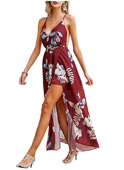 backless v-neck maxi dress