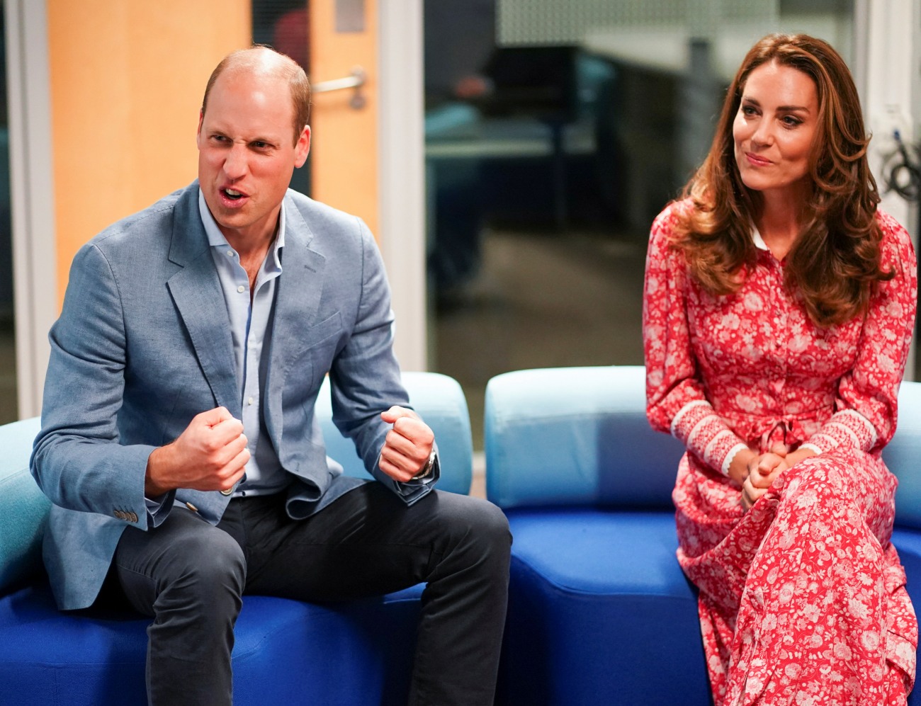 Britain's Prince William and Catherine, Duchess of Cambridge speak to employers, at the London Bridge Jobcentre, in London