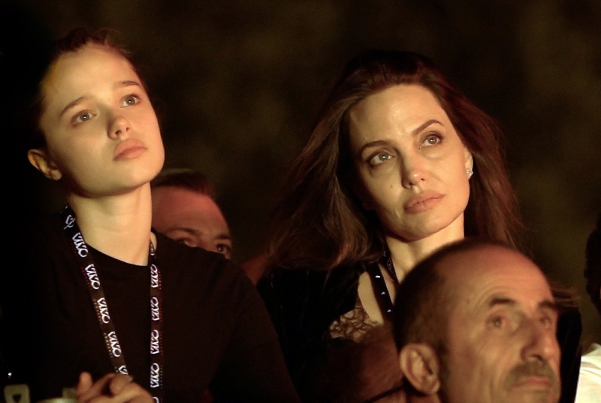 Angelina And Shiloh At Concert